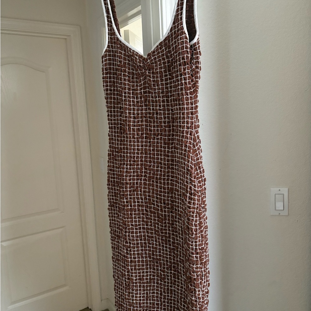 Elegant Brown Patterned Dress